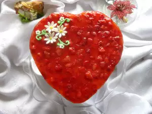 Rice Cake with Strawberries and Rose Syrup