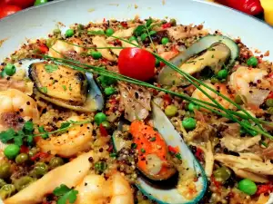 Paella with Quinoa and Seafood