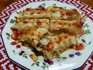 Pancakes with Chicken Meat and Cheese