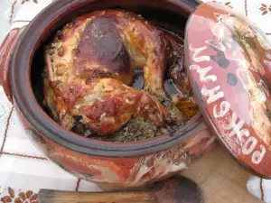 Stuffed Roasted Rabbit in a Clay Pot