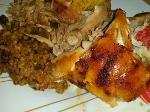 Stuffed Rabbit with Rice and Mushrooms