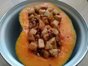 Stuffed Pumpkin with Fruits, Nuts and Turkish Delight