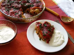 Unstuffed Peppers with Mince, Rice and Mushrooms