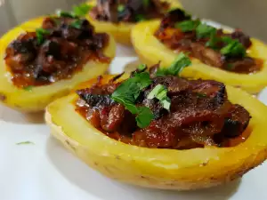 Vegan Stuffed Potatoes with Mushrooms