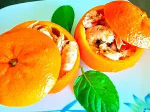 Stuffed Tangerines with Shrimp and Salmon