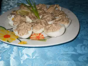 Stuffed Boiled Eggs with a Mushroom Mousse