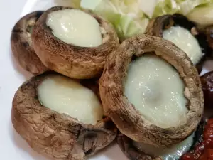 Stuffed Mushrooms with White and Yellow Cheese