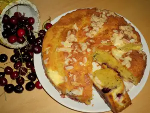 Sponge Cheesecake with Cherries