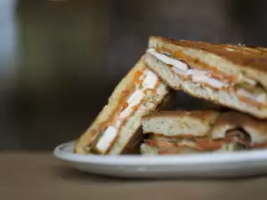 Bread Buns with Chicken for Picnics