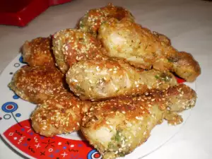 Breaded Chicken Drumsticks with Sesame Seeds