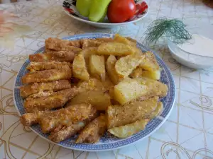 Oven-Baked Zucchini and Potatoes with Healthy Breading