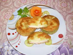 Crumbed Zucchini with Ham and Cheese