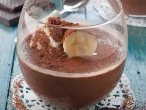 Chocolate Panna Cotta with Bananas