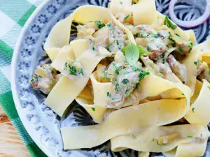 Pappardelle with Prosciutto and Boletus Mushrooms