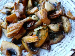 Oyster and Field Mushrooms in Butter