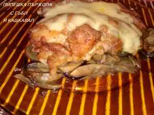 Chicken Steaks with Mushrooms and Melted Cheese