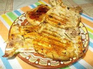 Pork Steaks on a Grill Pan