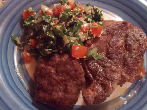 Pork Neck Chops with Garnish