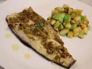 Trout with Walnuts, Basil and Sauteed Zucchini