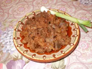 Duck Hearts with Wine and Onions