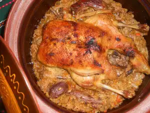 Duck with Sauerkraut in a Clay Pot