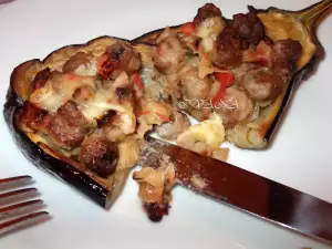 Stuffed Eggplant with Meatballs