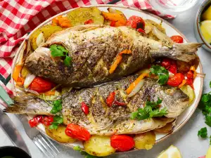 Juicy Oven Baked Whole Sea Bream with Potatoes