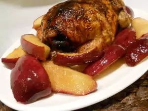 Roasted Turkey (Hen) with Chestnuts and Apples