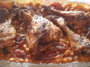 Roasted Chicken Legs with Beans