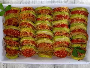 Roasted Zucchini and Tomatoes with Parmesan