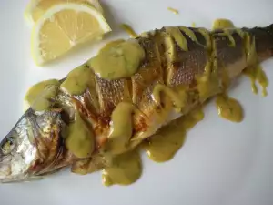 Roasted Sea Bass with Honey-Mustard Sauce