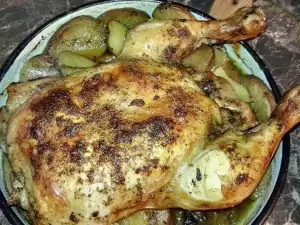 Roasted Chicken with Processed Cheddar Cheese