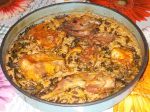 Roasted Rabbit with Rice and Green Onion