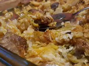 Roasted Cabbage with Rice and Meat