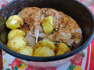 Whole Roasted Rabbit with Potatoes