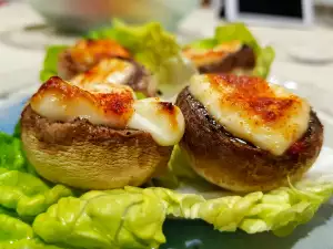 Stuffed Field Mushrooms with Feta Cheese