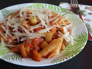 Penne Pasta with Zucchini and Eggplant