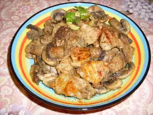 Slightly Spicy Pork with Mushrooms