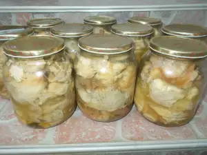 Chicken Meat in Jars for the Winter