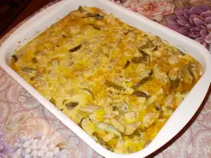 Homemade Chicken Julienne with Mushrooms, Cream and Pickles