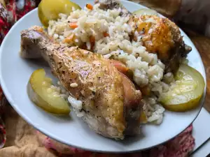 Oven-Baked Chicken with Rice and White Wine