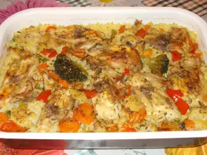 Oven Baked Chicken and Rice with Vegetables