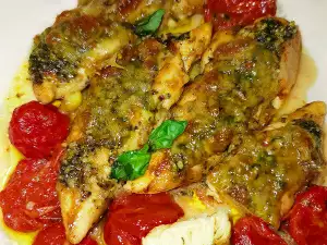 Oven-Baked Chicken with Pesto and Mozzarella