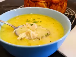 Thick Chicken Soup with Leeks and Parsnips