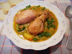 Chicken Drumsticks and Peas Stew