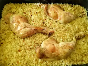 Chicken Legs with Rice, Leeks and Rosemary