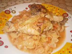 Chicken and Cabbage in the Oven