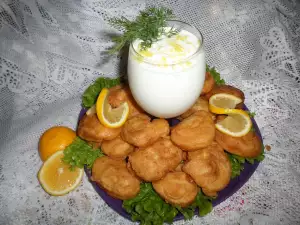 Chicken Bites with Fluffy Lemon Crumbing and Dairy-Garlic Sauce