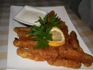 Breaded Chicken Fingers with Garlic Sauce