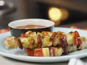 Chicken Skewers with Pineapple and Sweet and Sour Sauce